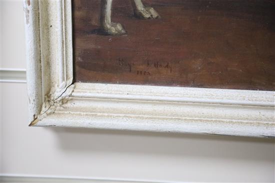 Heywood Hardy (1842-1933) Portrait of a champion greyhound 11.75 x 13.75in.